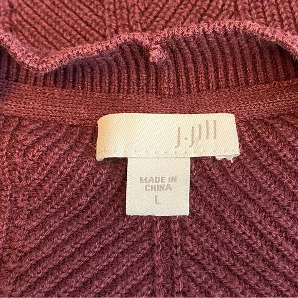 J. Jill Burgundy Duster Cardigan - Picture 9 of 10